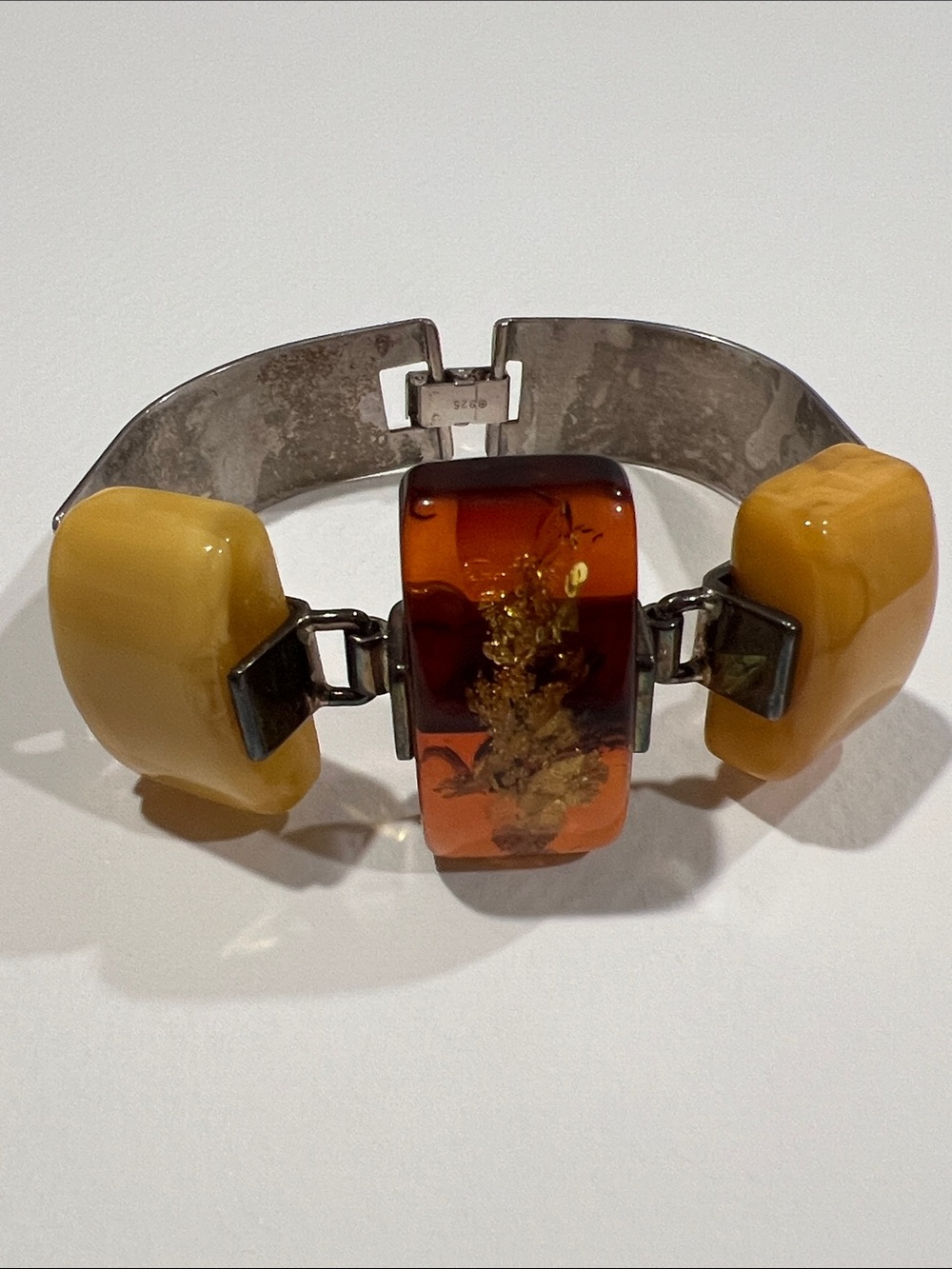 Rare Aleksander Gliwiński Sterling Silver Amber Bracelet